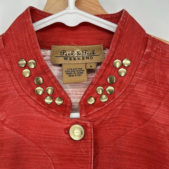 VINTAGE Peck & Peck Ted Paisley Western Studded Jacket Size 6 - Picture 5 of 5